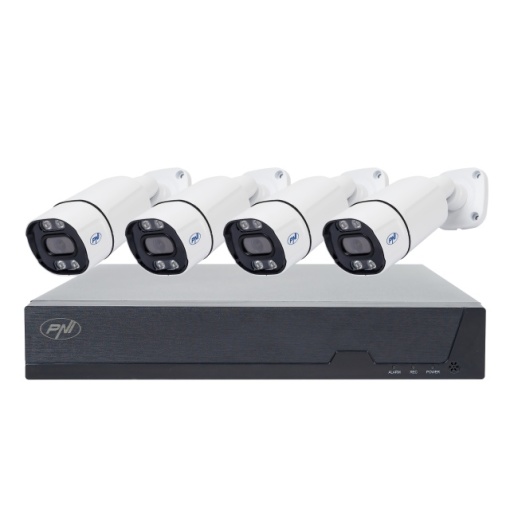 Kit supraveghere video POE PNI House IPMAX POE 8, NVR cu 4 porturi POE, 4 camere cu IP 8MP, HDD 1TB inclus - Img 6