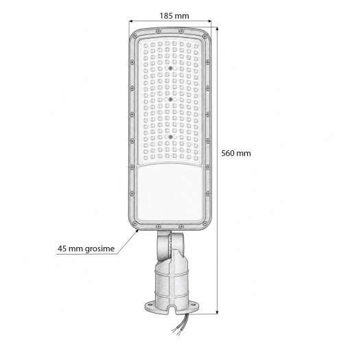 Lampa iluminat stradal LED 150W, 100-265V, 6500K, 21000lm cu prindere pe stalp 560x185x45mm IP66 Breckner Germany - Img 5