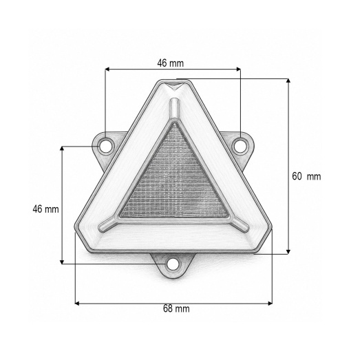 Lampa laterala LED triunghiulara 12-24V, galben fumuriu, 18 LED-uri 68x60mm Breckner Germany - Img 4