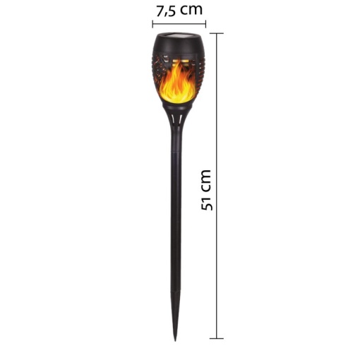 Lampa solara LED cu efect de flacara, 51 cm - Img 2
