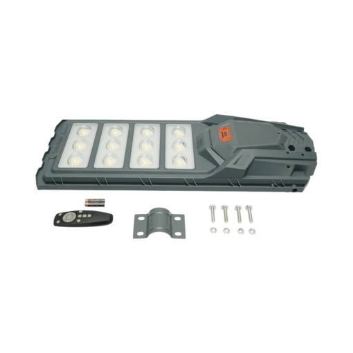 Lampa solara LED iluminat stradal 500W cu panou solar 25W, baterie LiFePO4 20000mAh, senzor miscare, telecomanda, prindere stalp IP65 Breckner Germany - Img 5