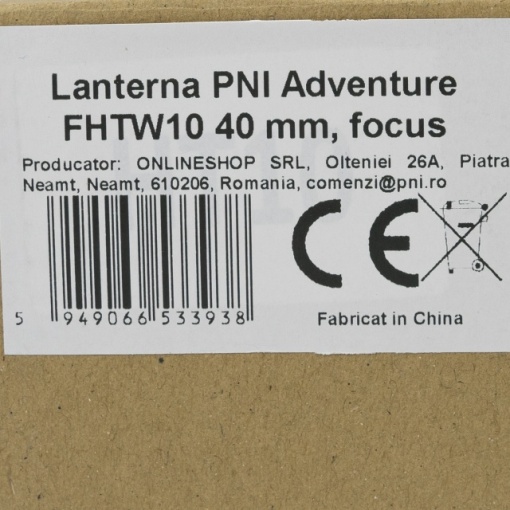Lanterna PNI Adventure FHTW10, 40m, focus, Li-Ion 3000mAh, 620 lm, pana la 540 m, negru - Img 2