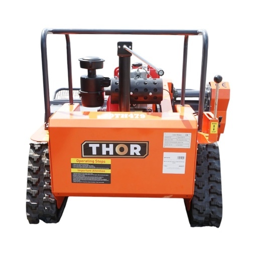 Masina de tuns iarba cu telecomanda pe senile, motor diesel 12.5CP, 499cc, latime de taiere 1200mm THOR - Img 4