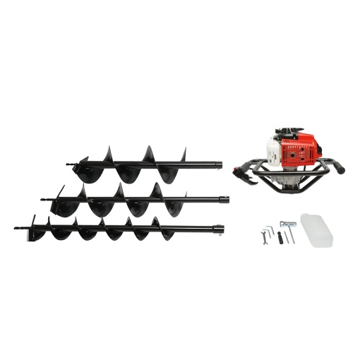 Motoburghiu foreza de pamant pe benzina 2.8CP, 2T 52cc, 3 burghie incluse 100mm, 150mm, 200mm THOR - Img 2