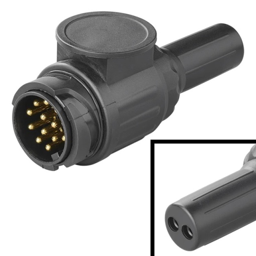Mufa remorca - Plastic 13 pini tip Jaeger cu 2 gauri