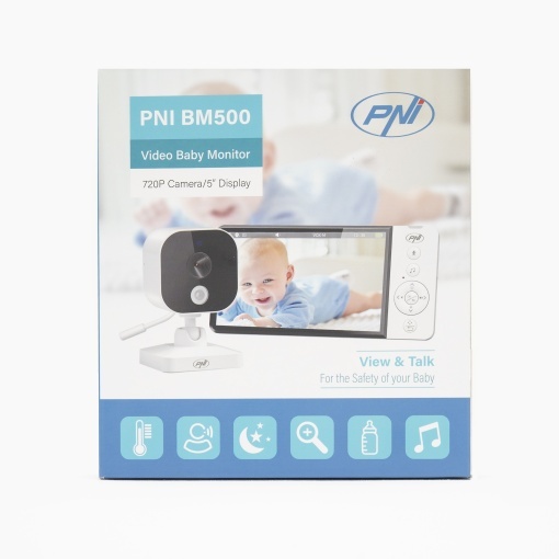 Pachet Video Baby Monitor PNI BM500 ecran 5 inch wireless 2.4 GHz si Sticky Pad Drapel inclus - Img 13