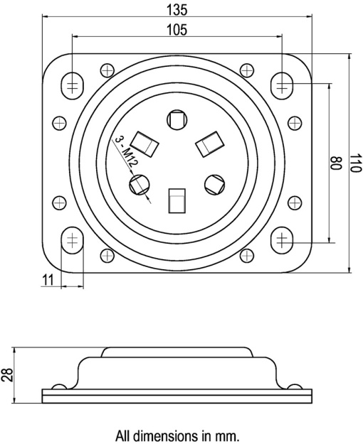 Placa pivotanta 135x110mm, 800kg - Img 2