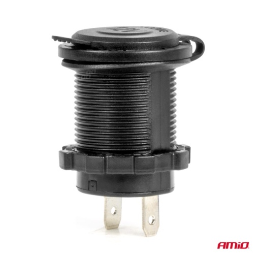 Priza bricheta auto rezistenta la apa cu lumina de fundal LED ALBASTRU 12/24V - Img 2
