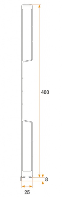 Profil subțire dintr-o singură bucată 400 × 25 x 6600 mm - Img 2