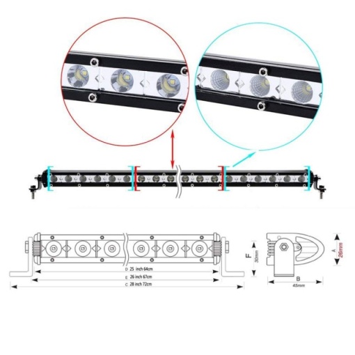 Proiector 24 LED 650mm 72W - Img 2