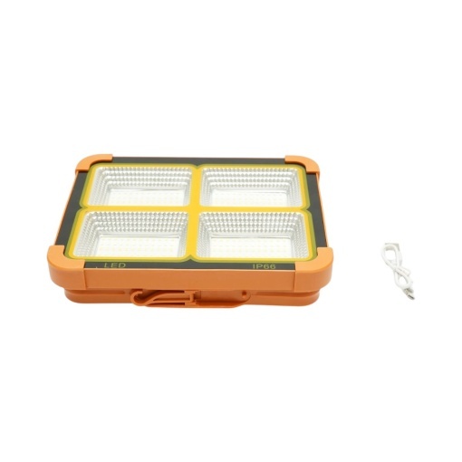 Proiector LED portabil 200W cu panou solar 3W, baterie 12000mAh, 6 moduri de iluminare, magnet, carlig, USB Power Bank Breckner Germany - Img 5