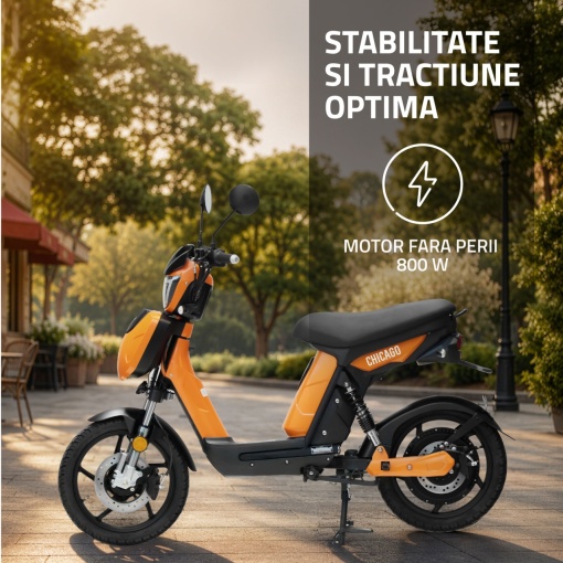 Scuter electric Samus Chicago-18T800-48V26-Portocaliu CIV INCLUS - Img 2