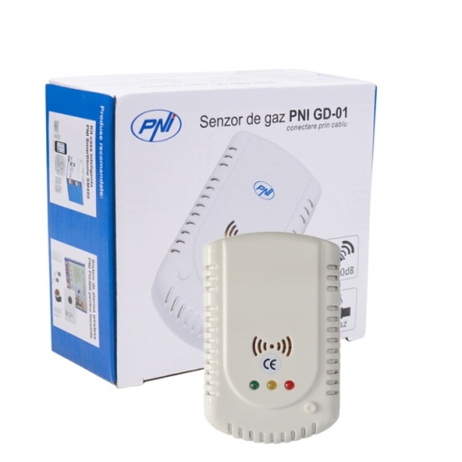Senzor de gaz PNI GD-01, cu avertizare sonora si luminoasa, pentru GPL, gaze naturale, gaze de huila compatibil cu electrovalva PNI V-02 - Img 3