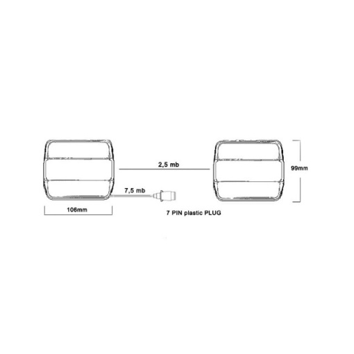 Set 2 lampi remorca cu LED, cablu si prindere magnetica - Img 2