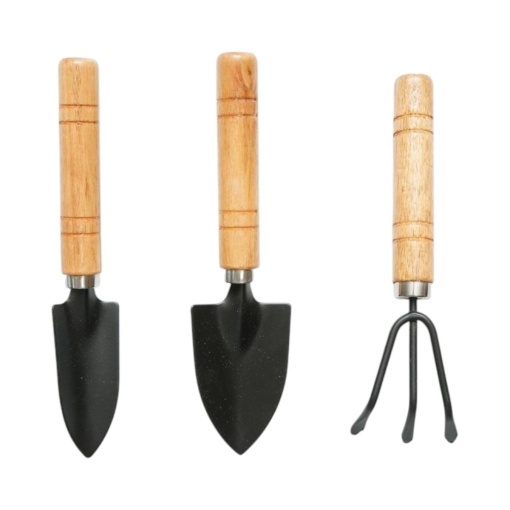 Set 3 unelte gradinarit cu lopatica, transplantor, cultivator si maner lemn Breckner Germany - Img 2