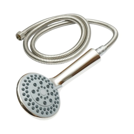 Set para dus cu furtun zincat 1.5m, 5 functii, duze silicon, crom lucios, plastic 105x240mm - Img 7