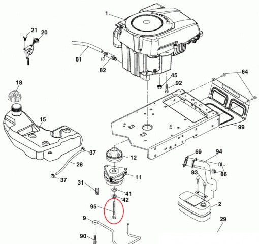 Surub ambreiaj electromagnetic tractoras Husqvarna (532 17 39-37) 101mm - Img 2