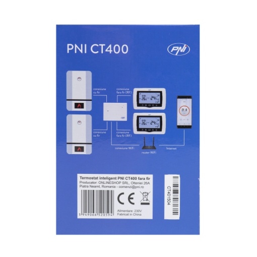 Termostat inteligent PNI CT400 fara fir, cu WiFi, controleaza 1 centrala si 2 zone diferite, parter etaj prin Internet, pentru centrale termice, pompe, electrovalve, APP TuyaSmart, histerezis 0.2 grad - Img 7