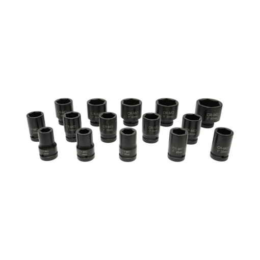 Trusa chei tubulare de impact lungi 22-60mm, patrat 1 inch Cr-Mo 15 piese Breckner Germany - Img 2