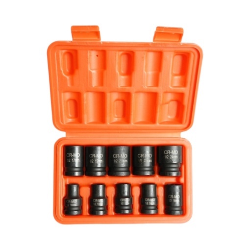 Trusa chei tubulare de impact scurte 10-24mm, patrat 1/2 inch Cr-Mo 10 piese Breckner Germany - Img 2