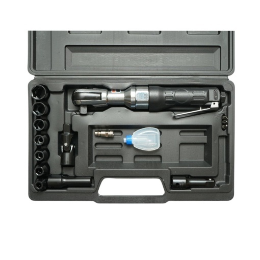 Trusa clichet pneumatic reversibil 1/2 inch si 3/8 inch, cuplu 68Nm, tubulare 8-19mm, turatie 160rpm, presiune 6.3 bar 16 piese Breckner Germany - Img 4