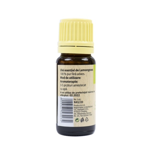 Ulei esential de Lemongrass (Cymbopogon flexuosus) 100% pur fara adaos, 10 ml - Img 3