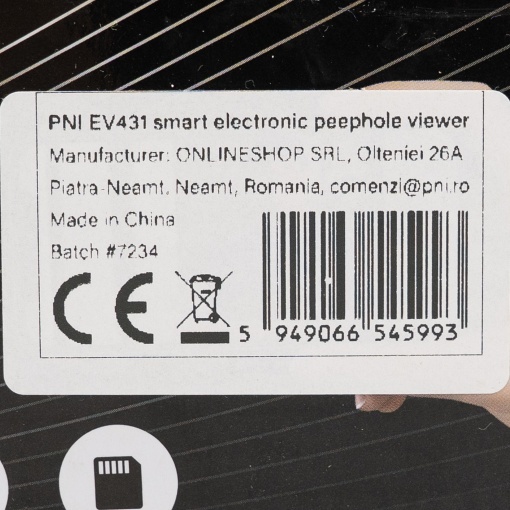 Vizor electronic wireless PNI EV431 ecran LCD 4.3 inch, camera 2MP, acumulator 5000mAh, vizibilitate nocturna, slot card micro SD, control din PNI Smart app - Img 2