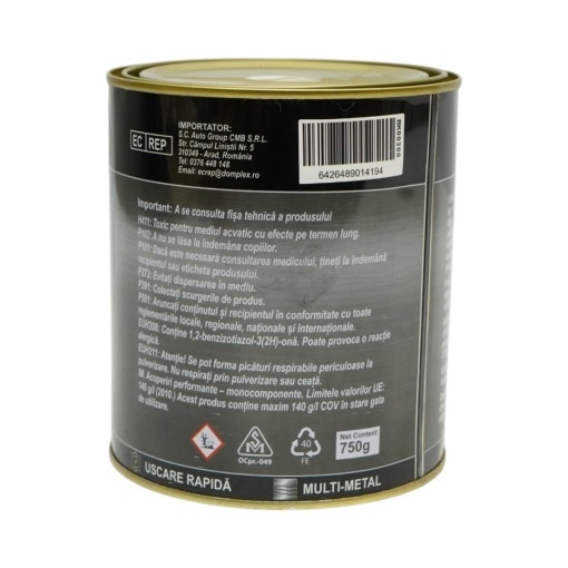 Vopsea email anticoroziva 3 in 1 alb mat pentru metal 750g, direct pe rugina, pe baza de apa Breckner Germany - Img 4