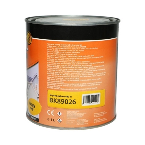Vopsea email anticoroziva 3 in 1 galben 440 pe baza de solvent 1L, direct pe rugina, interior si exterior Breckner Germany - Img 3