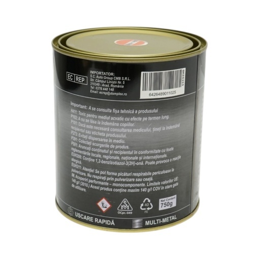 Vopsea email anticoroziva 3 in 1 galben sport 750g pentru metal, direct pe rugina, pe baza de apa Breckner Germany - Img 4