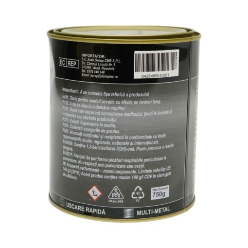 Vopsea email anticoroziva 3 in 1 rosu imperial pentru metal 750g, direct pe rugina, pe baza de apa Breckner Germany - Img 4