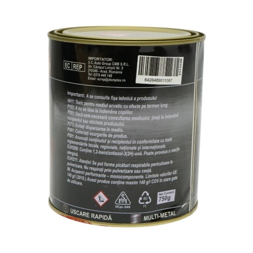 Vopsea email anticoroziva 3 in 1 rosu RAL 2002 pentru metal 750g, direct pe rugina, pe baza de apa Breckner Germany - Img 4