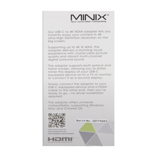 Adaptor USB MINIX NEO C-HDSI USB-C la 4K 60Hz HDMI - Img 7