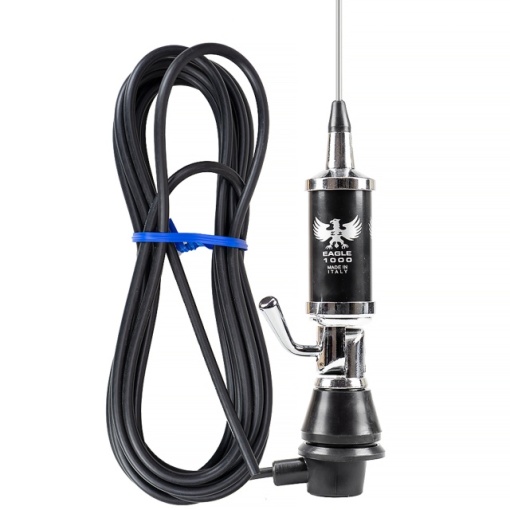 Antena CB LEMM EAGLE AT 1000, lungime 165 cm, castig 3dB, 26.5-27.5 MHz, 600W, cablu RG58 4m, fabricata in Italia - Img 6