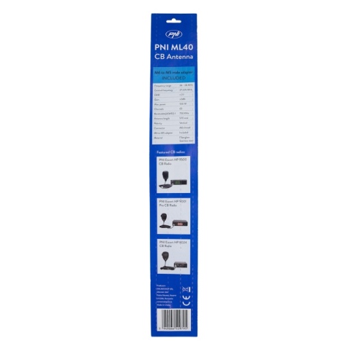 Antena CB PNI ML40, lungime 57 cm, cu adaptor filetat tata-tata M6 la M5 inclus - Img 3