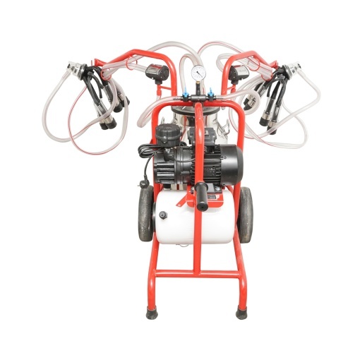 Aparat de muls vaci cu grup colector 160cc, sasiu galvanizat, bidon inox 40L, 2 posturi Breckner Germany - Img 3