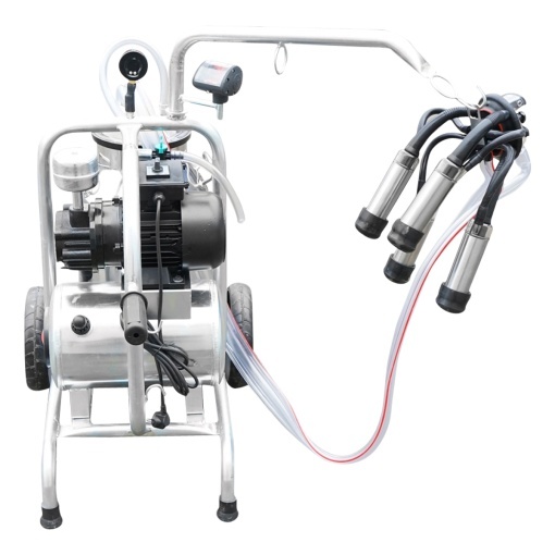Aparat de muls vaci cu grup colector 160cc, sasiu galvanizat, bidon inox 30L, 1 post Breckner Germany - Img 4