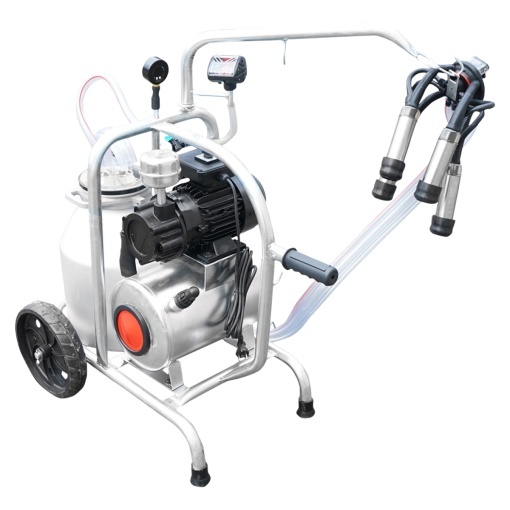Aparat de muls vaci cu grup colector 160cc, sasiu galvanizat, bidon aluminiu 30L, 1 post Breckner Germany - Img 5