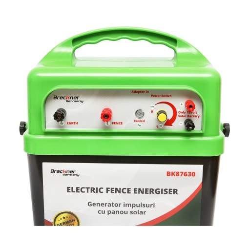 Aparat generator impulsuri 12V 6.2 Joule 40km cu panou solar 20W gard electric Breckner Germany - Img 6
