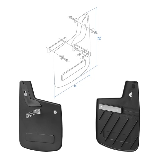 Apărătoare de noroi Fiat Ducato din 07-2006 spate - set de 2 bucăți - Img 3
