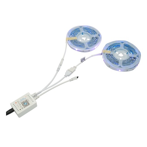 Banda LED smart 2x10m, 12V cu telecomanda, control vocal, bluetooth, aplicatie USB, 20m RGB Breckner Germany - Img 2