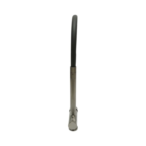 Baterie chiuveta bucatarie Premium din cupru, pipa flexibila, dubla comanda, gri grafit satinat, furtunuri incluse - Img 4