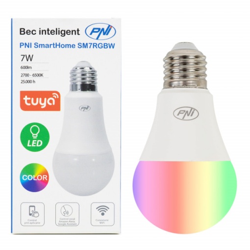 Bec Inteligent SmartHome Led 7W, 25.000 ore, E27, echivalent 60W