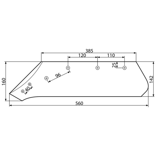Brazdar dreapta 73004/R Kverneland 160x560mm - Img 2