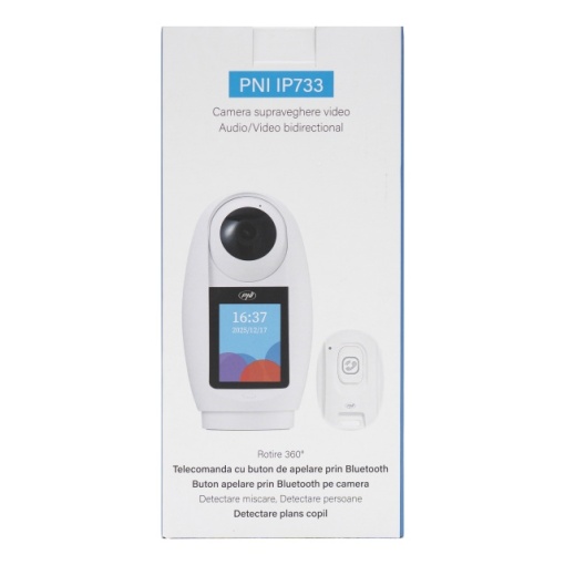 Camera supraveghere video PNI IP733 3MP, audio si video bidirectional, cu buton apelare prin Bluetooth, ecran, functie baby monitor - Img 4
