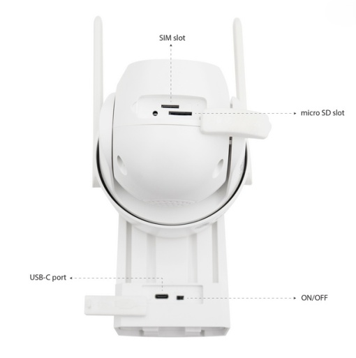 Camera supraveghere video PNI IP894 4G PTZ, dual lens 2MP + 2MP, panou solar 5.5W, acumulator bloc 8000mAh - Img 6