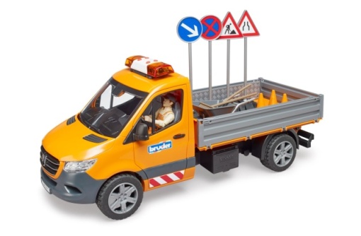 Camionetă întreținere drumuri MB Sprinter cu șofer și accesorii - Bruder 2677 scara 1:16 - Img 5