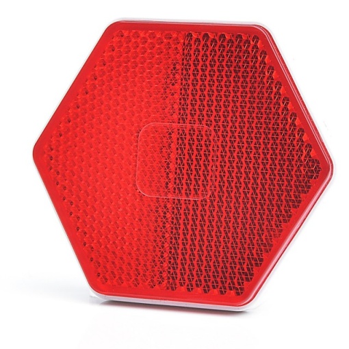 Catadioptru reflectorizant hexagonal rosu 66.70 mm