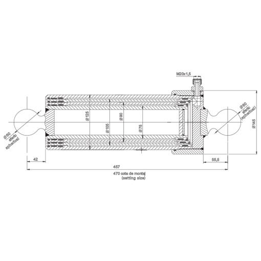 Cilindru hidraulic telescopic remorca 7T MT 150 3 trepte - Img 4