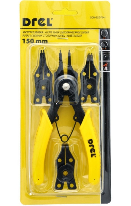 Clește Drel pentru inele de siguranță 150 mm, 4 vârfuri - Img 2